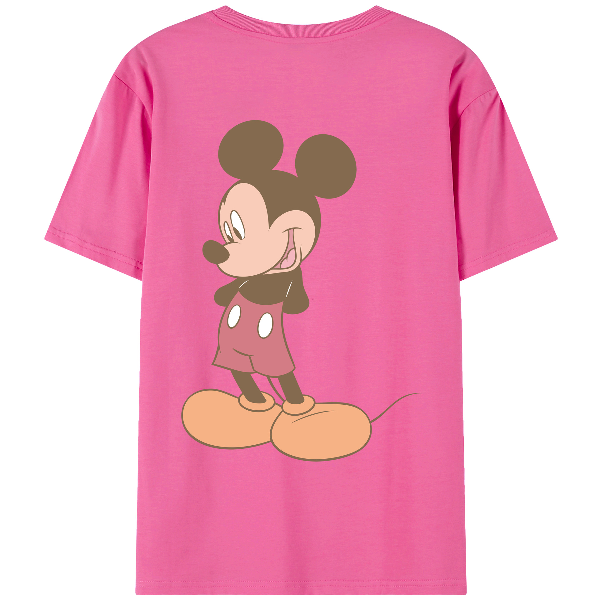 （画像用） ミッキーマウス Mickey Mouse レディース半袖Tシャツ(バックプリント)